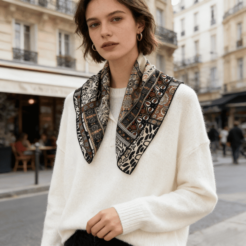 MaraSilk Pure Mulberry Silk-Wool Scarf - Square MS917