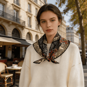 MaraSilk Pure Mulberry Silk-Wool Scarf - Square MS917