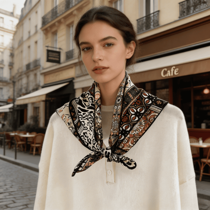 MaraSilk Pure Mulberry Silk-Wool Scarf - Square MS917