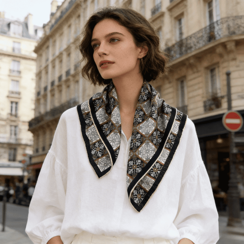 MaraSilk Pure Mulberry Silk-Wool Scarf - Square MS917