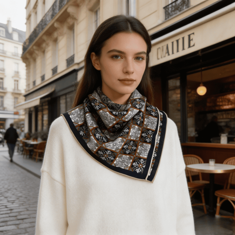 MaraSilk Pure Mulberry Silk-Wool Scarf - Square MS917