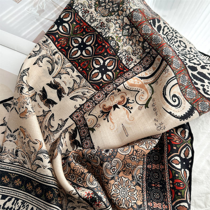 MaraSilk Pure Mulberry Silk-Wool Scarf - Square MS917