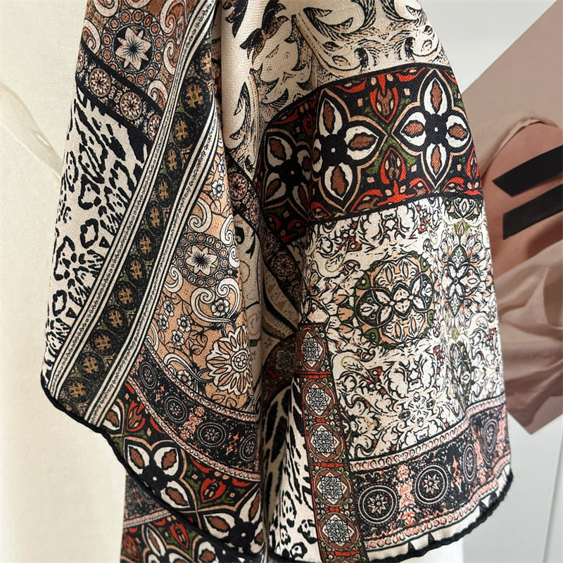 MaraSilk Pure Mulberry Silk-Wool Scarf - Square MS917