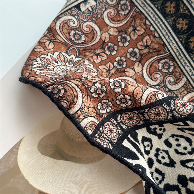 MaraSilk Pure Mulberry Silk-Wool Scarf - Square MS917