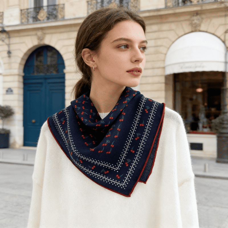 MaraSilk Pure Mulberry Silk-Wool Scarf - Square MS918