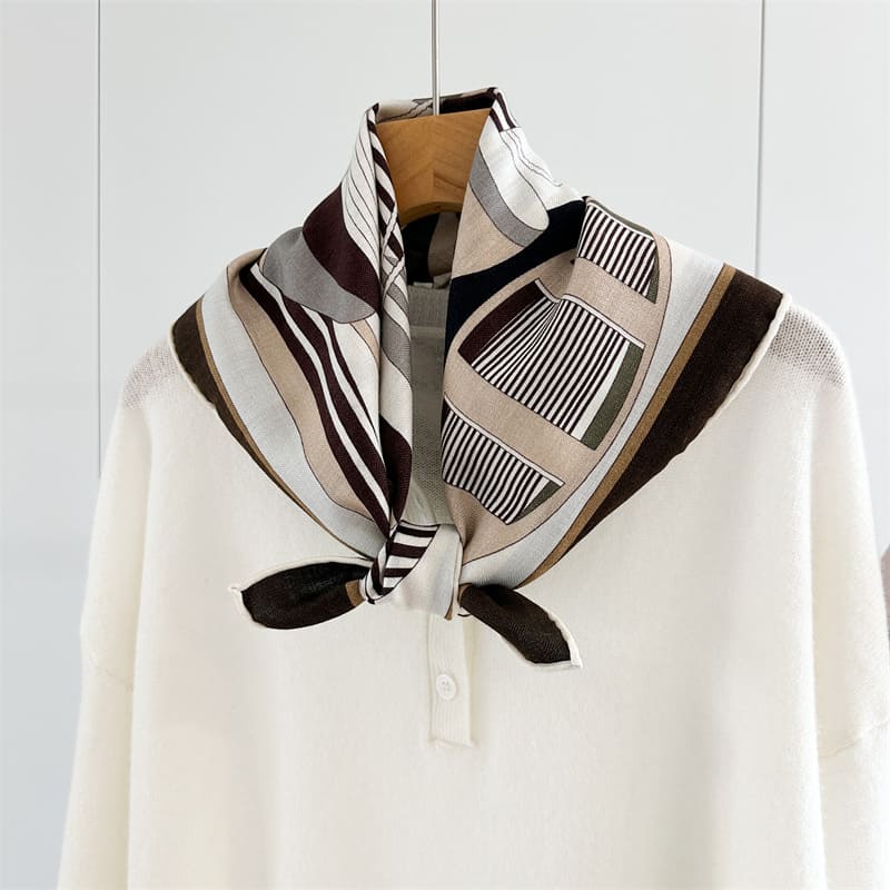 MaraSilk Pure Mulberry Silk-Wool Scarf - Square MS921