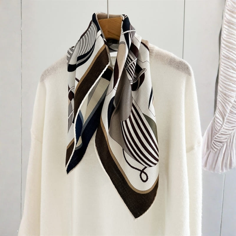 MaraSilk Pure Mulberry Silk-Wool Scarf - Square MS921