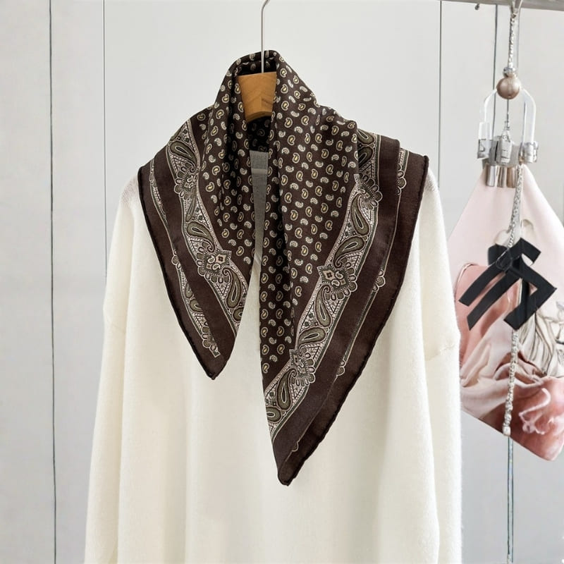 MaraSilk Pure Mulberry Silk-Wool Scarf - Square MS921