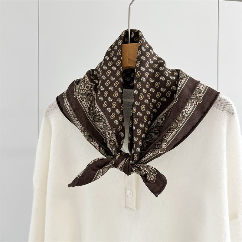 MaraSilk Pure Mulberry Silk-Wool Scarf - Square MS921