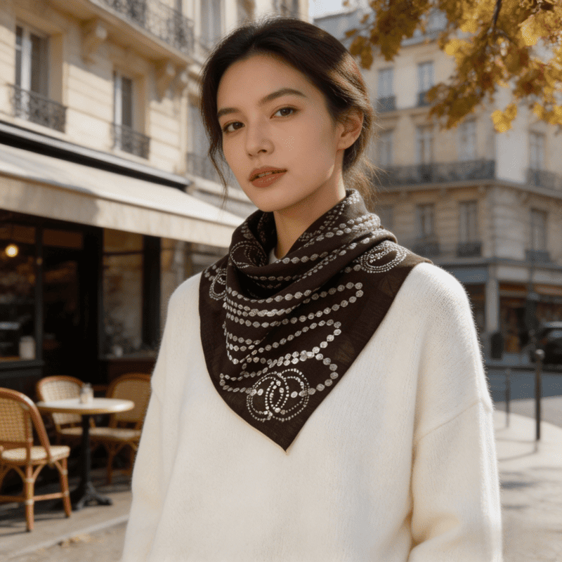 MaraSilk Pure Mulberry Silk-Wool Scarf - Square MS921