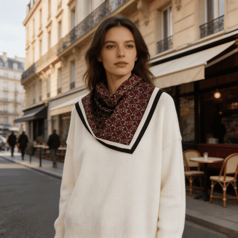 MaraSilk Pure Mulberry Silk-Wool Scarf - Square MS921