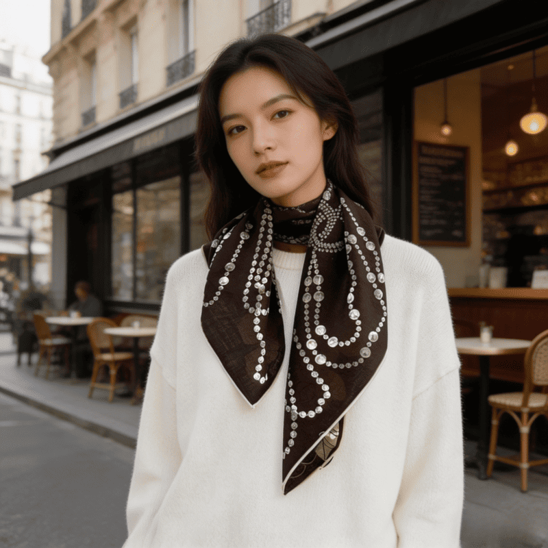 MaraSilk Pure Mulberry Silk-Wool Scarf - Square MS921