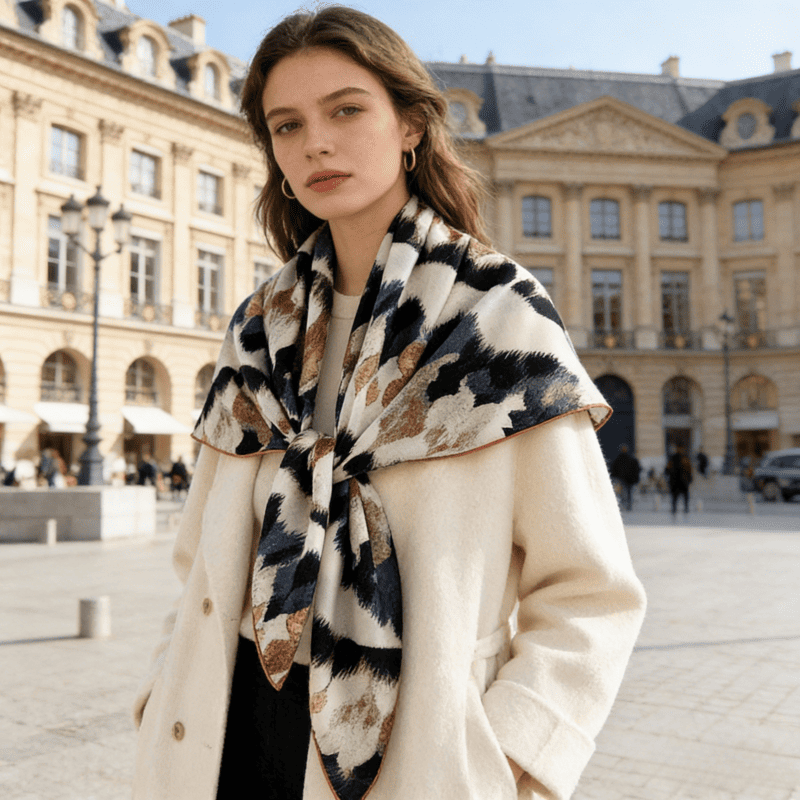 MaraSilk Pure Mulberry Silk-Wool Scarf - Square MS923