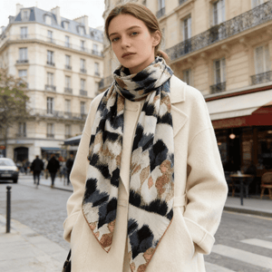 MaraSilk Pure Mulberry Silk-Wool Scarf - Square MS923