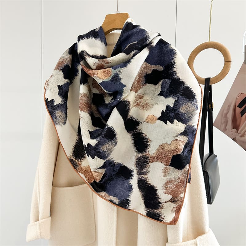 MaraSilk Pure Mulberry Silk-Wool Scarf - Square MS923