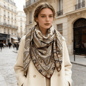MaraSilk Pure Mulberry Silk-Wool Scarf - Square MS924