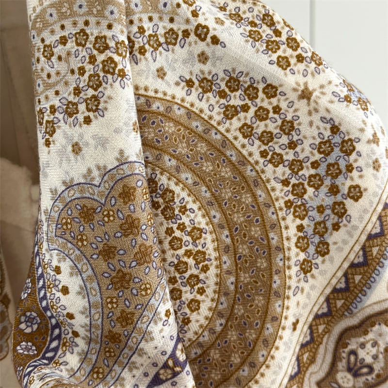 MaraSilk Pure Mulberry Silk-Wool Scarf - Square MS924