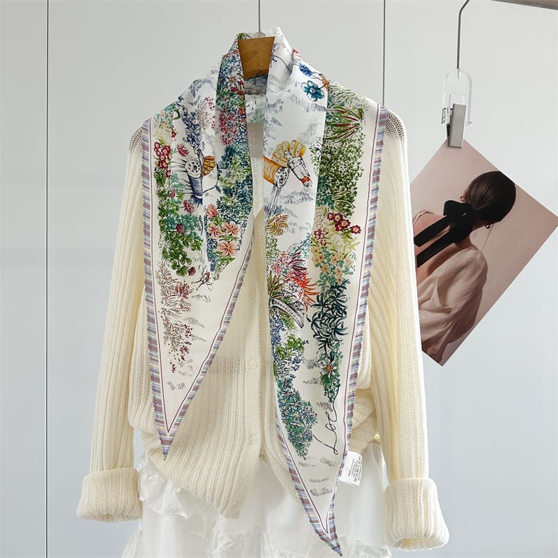 MaraSilk Pure Mulberry Silk Scarf - Diamond Crepe de Chine MS995