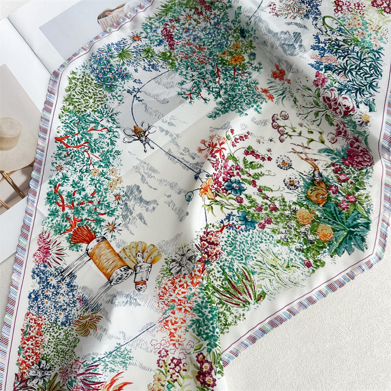 MaraSilk Pure Mulberry Silk Scarf - Diamond Crepe de Chine MS995