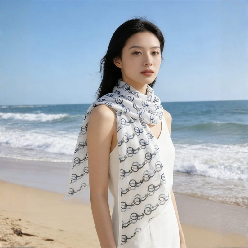 MaraSilk Pure Mulberry Silk Scarf - Oblong Chiffon MS944