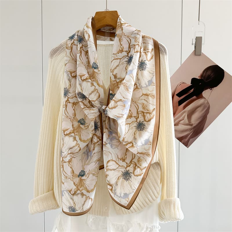 MaraSilk Pure Mulberry Silk Scarf - Oblong Crepe de Chine MS973