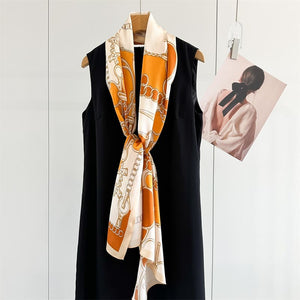 MaraSilk Pure Mulberry Silk Scarf - Oblong Crepe Satin MS1028