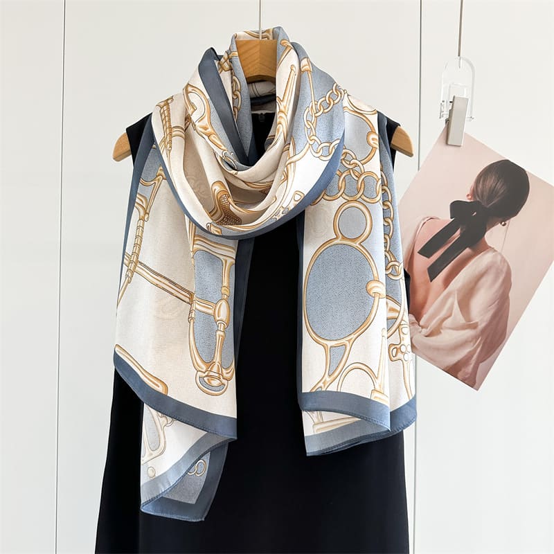 MaraSilk Pure Mulberry Silk Scarf - Oblong Crepe Satin MS1028