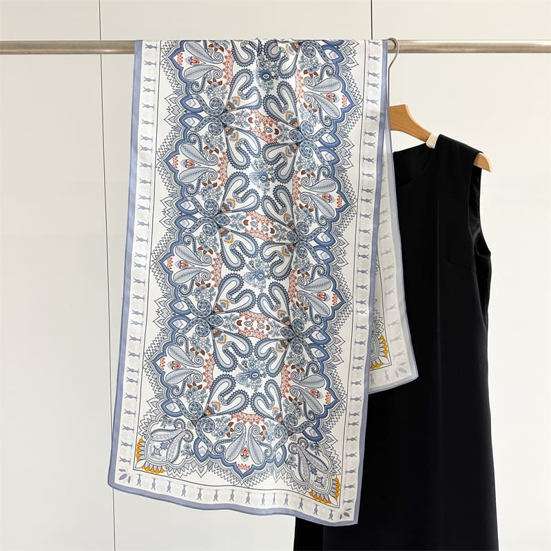 MaraSilk Pure Mulberry Silk Scarf - Oblong Crepe Satin MS1029 66" x 21" MS102901