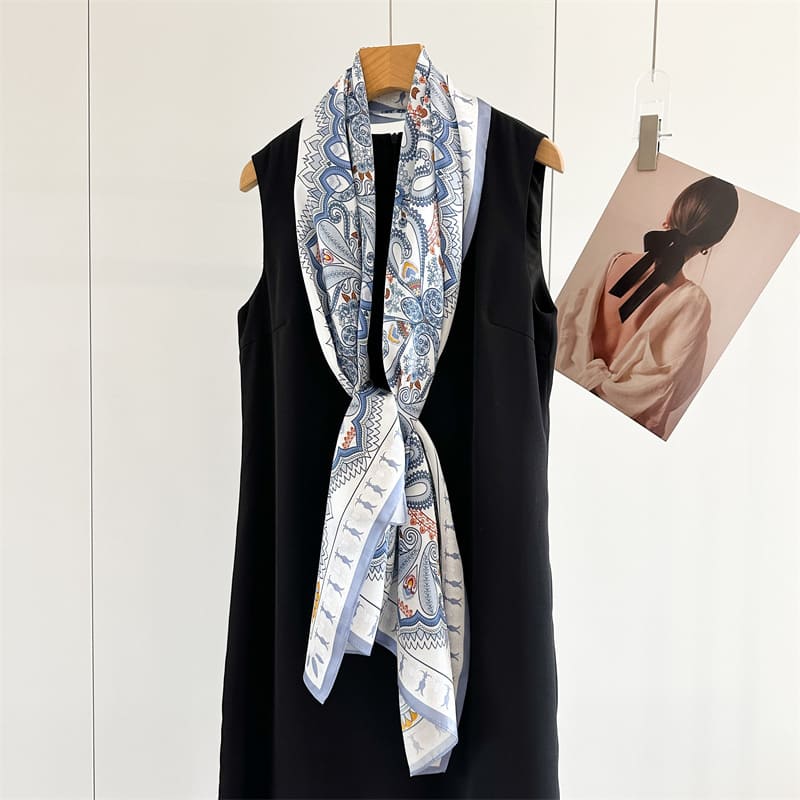 MaraSilk Pure Mulberry Silk Scarf - Oblong Crepe Satin MS1029