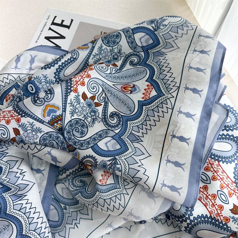 MaraSilk Pure Mulberry Silk Scarf - Oblong Crepe Satin MS1029