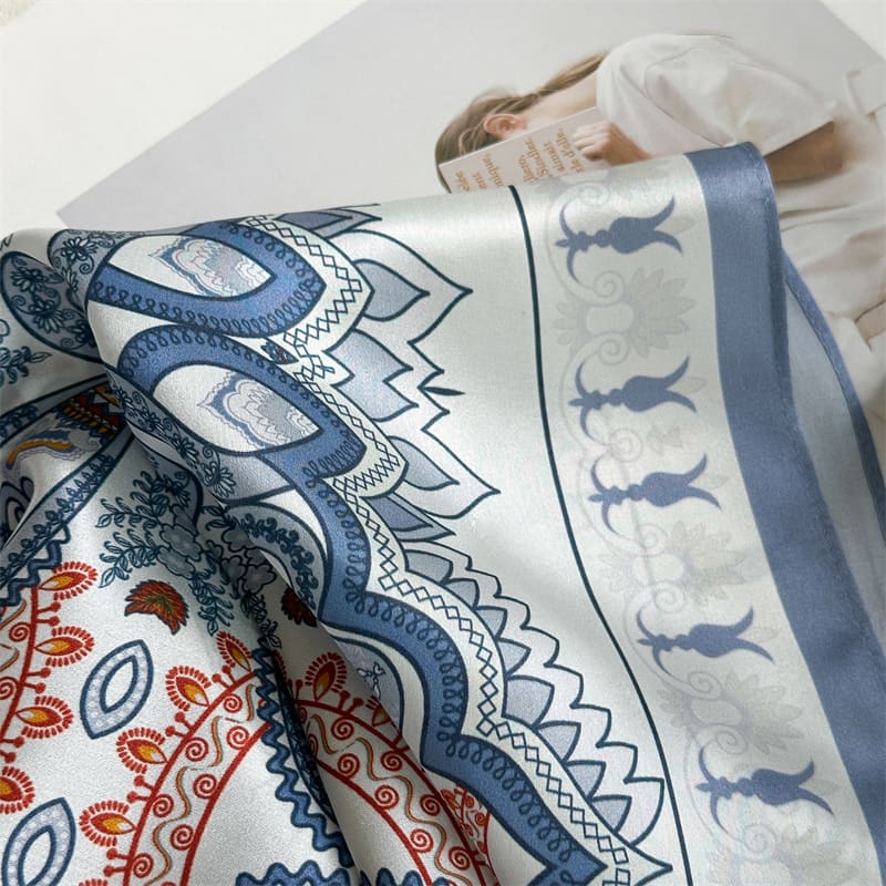 MaraSilk Pure Mulberry Silk Scarf - Oblong Crepe Satin MS1029