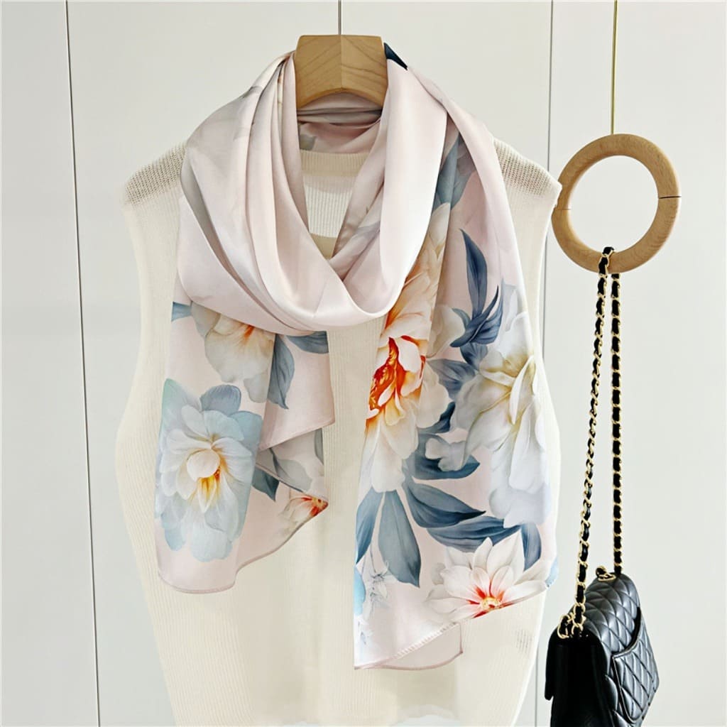 MaraSilk Pure Mulberry Silk Scarf - Oblong Crepe Satin MS602