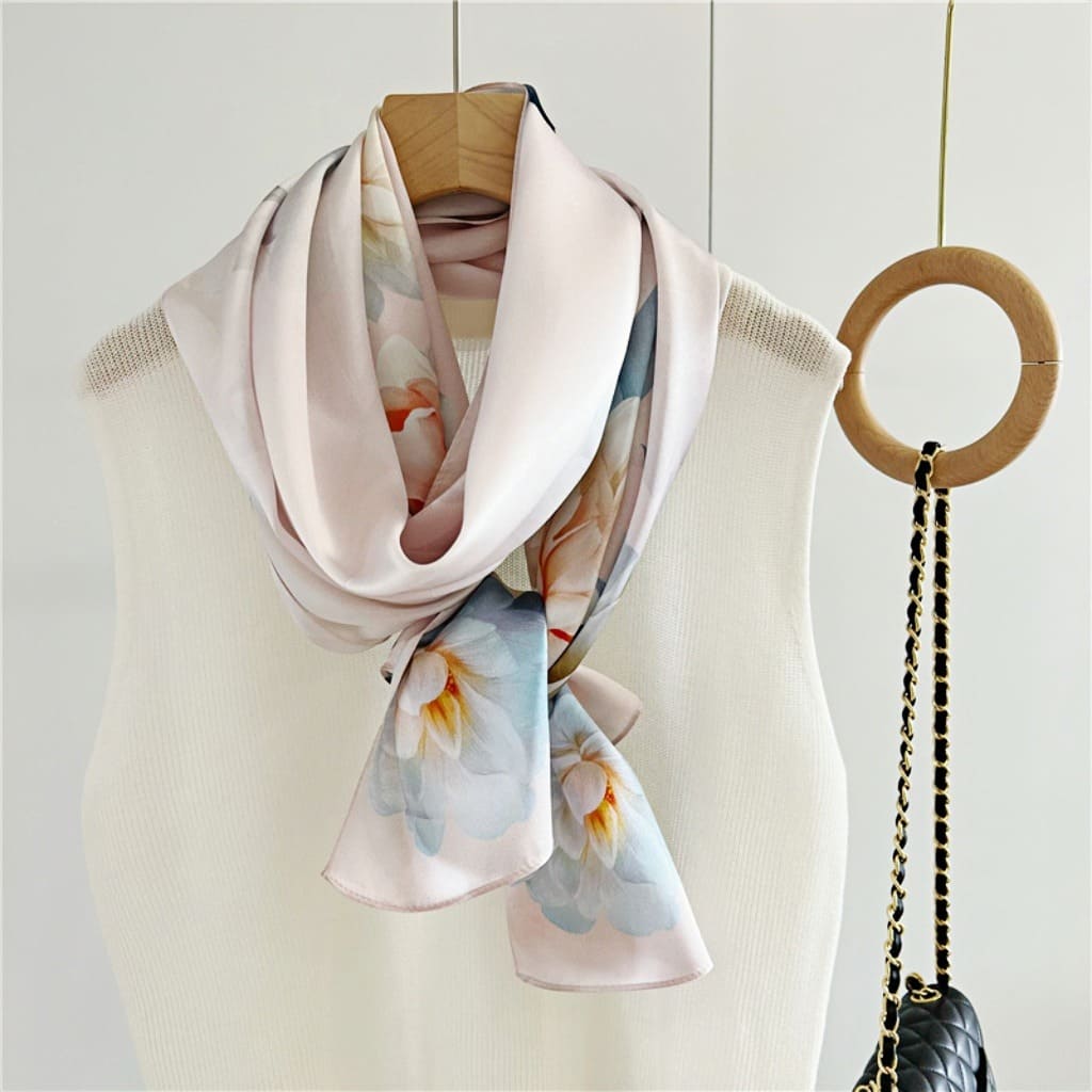 MaraSilk Pure Mulberry Silk Scarf - Oblong Crepe Satin MS602