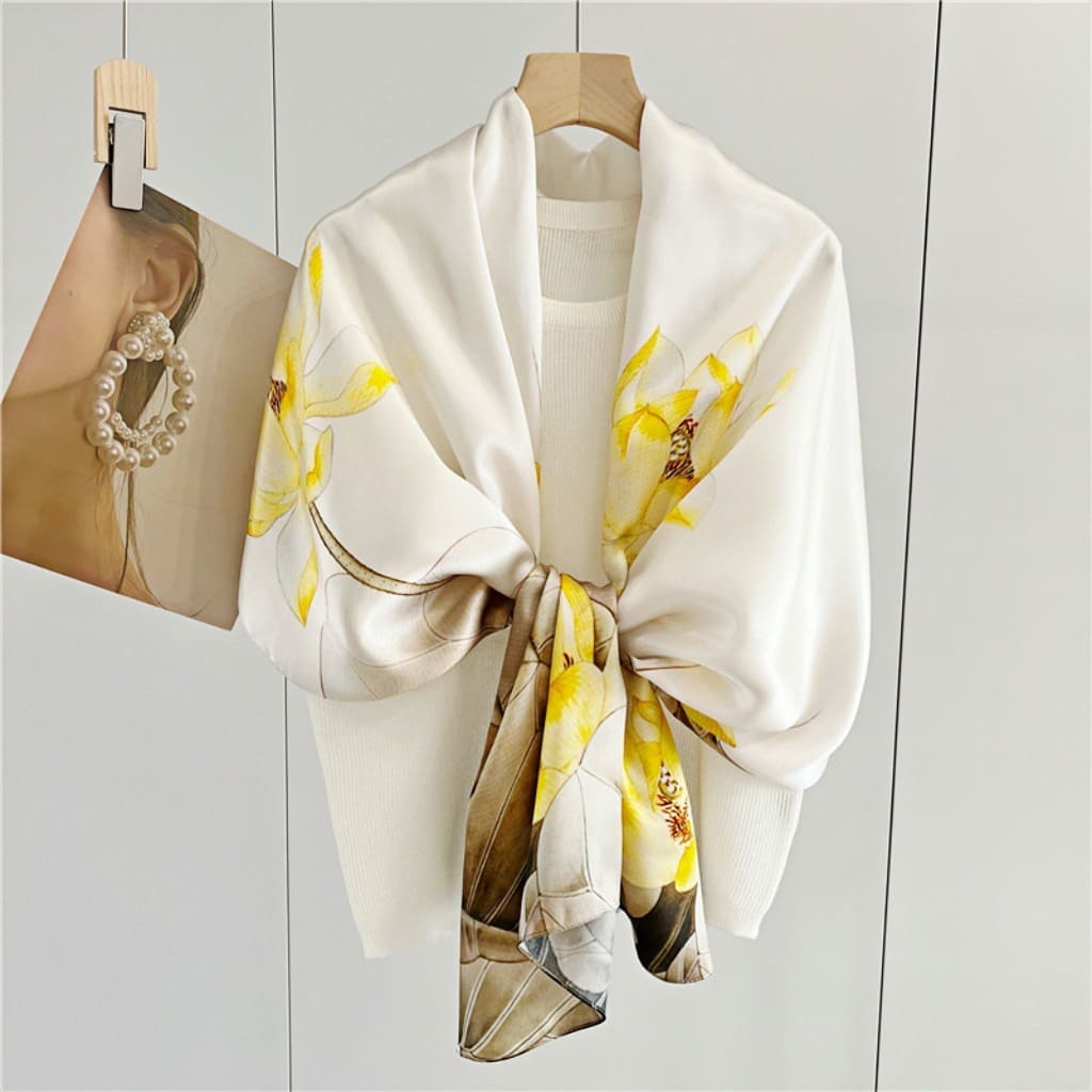 MaraSilk Pure Mulberry Silk Scarf - Oblong Crepe Satin MS602