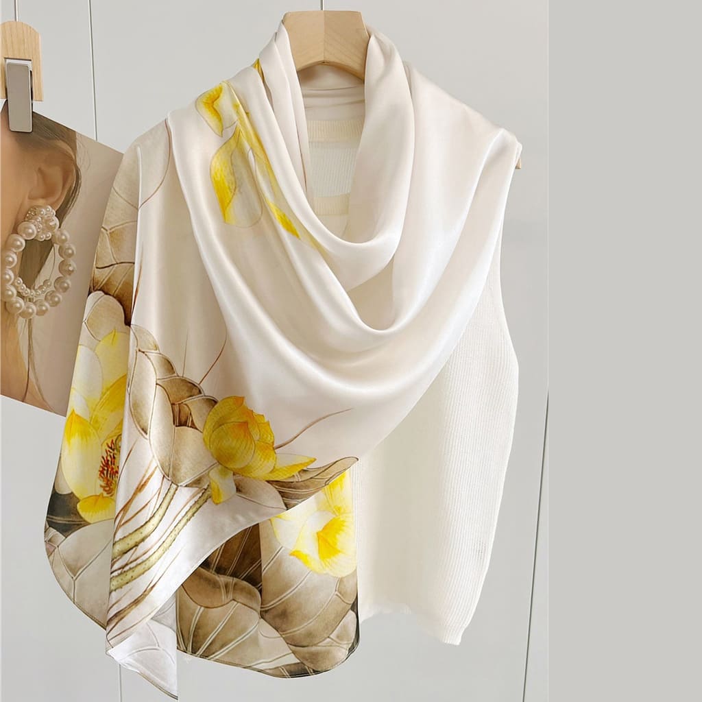 MaraSilk Pure Mulberry Silk Scarf - Oblong Crepe Satin MS602