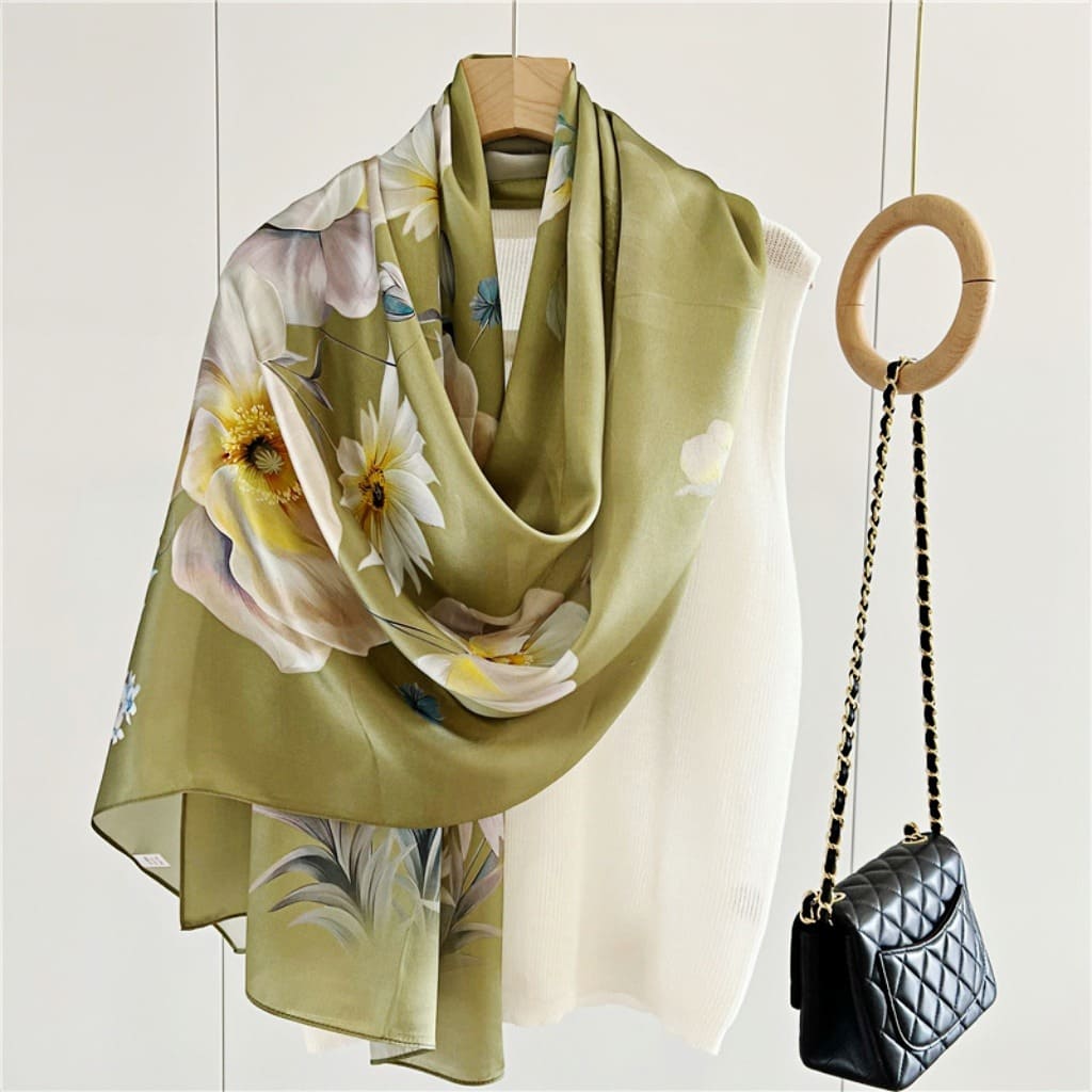 MaraSilk Pure Mulberry Silk Scarf - Oblong Crepe Satin MS602