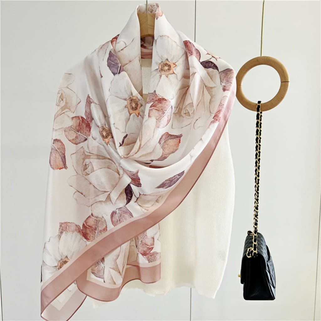 MaraSilk Pure Mulberry Silk Scarf - Oblong Crepe Satin MS602