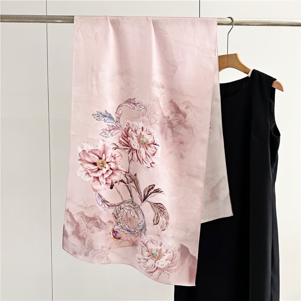 MaraSilk Pure Mulberry Silk Scarf - Oblong Crepe Satin MS602 66" x 21" MS60212