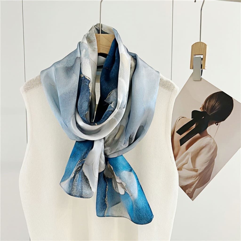 MaraSilk Pure Mulberry Silk Scarf - Oblong Crepe Satin MS602