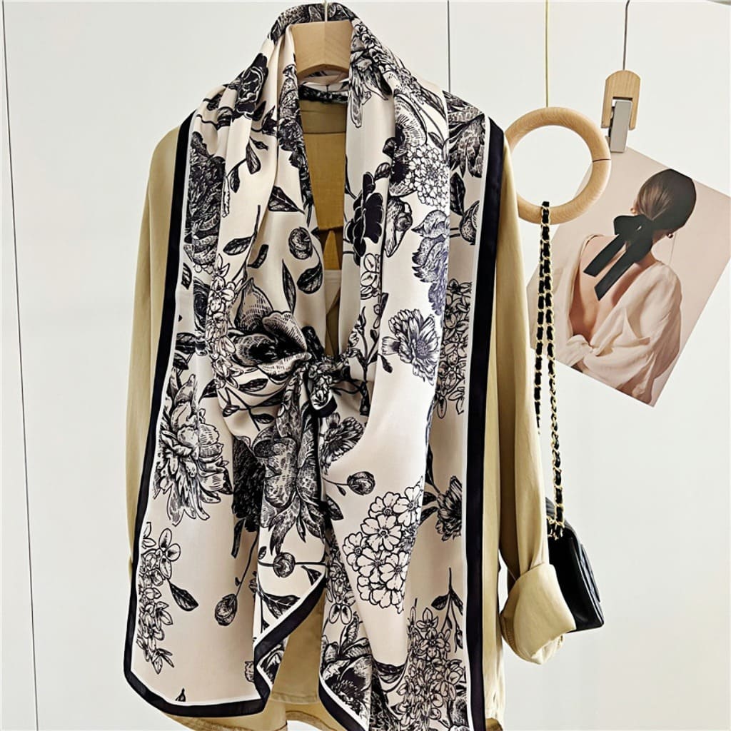 MaraSilk Pure Mulberry Silk Scarf - Oblong Crepe Satin MS602