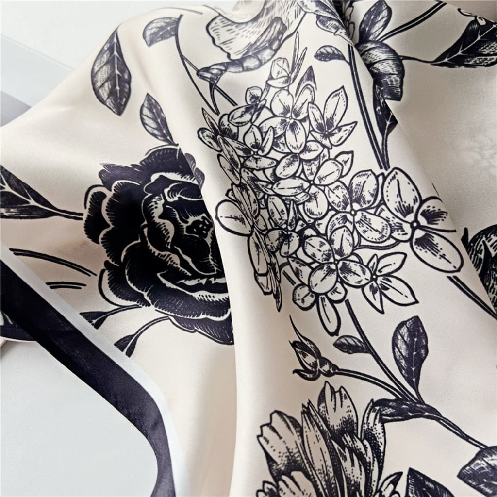 MaraSilk Pure Mulberry Silk Scarf - Oblong Crepe Satin MS602