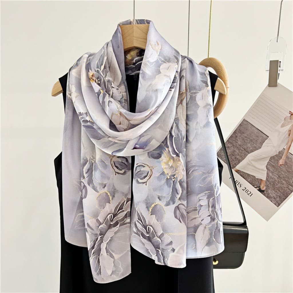 MaraSilk Pure Mulberry Silk Scarf - Oblong Crepe Satin MS602