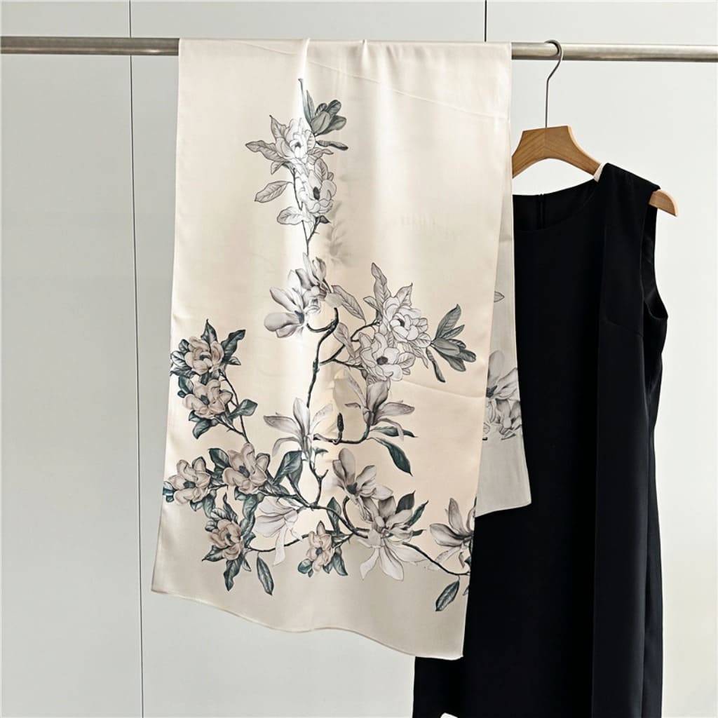 MaraSilk Pure Mulberry Silk Scarf - Oblong Crepe Satin MS602 66" x 21" MS60214