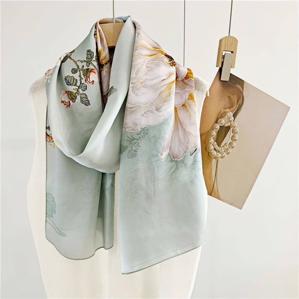MaraSilk Pure Mulberry Silk Scarf - Oblong Crepe Satin MS602