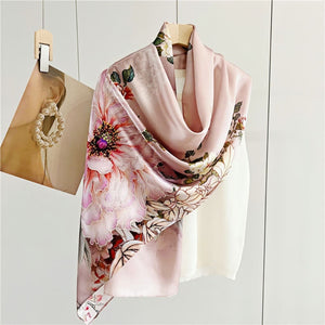 MaraSilk Pure Mulberry Silk Scarf - Oblong Crepe Satin MS602