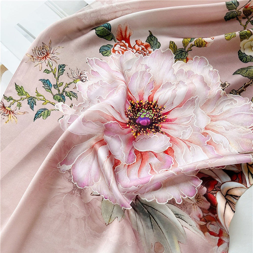 MaraSilk Pure Mulberry Silk Scarf - Oblong Crepe Satin MS602
