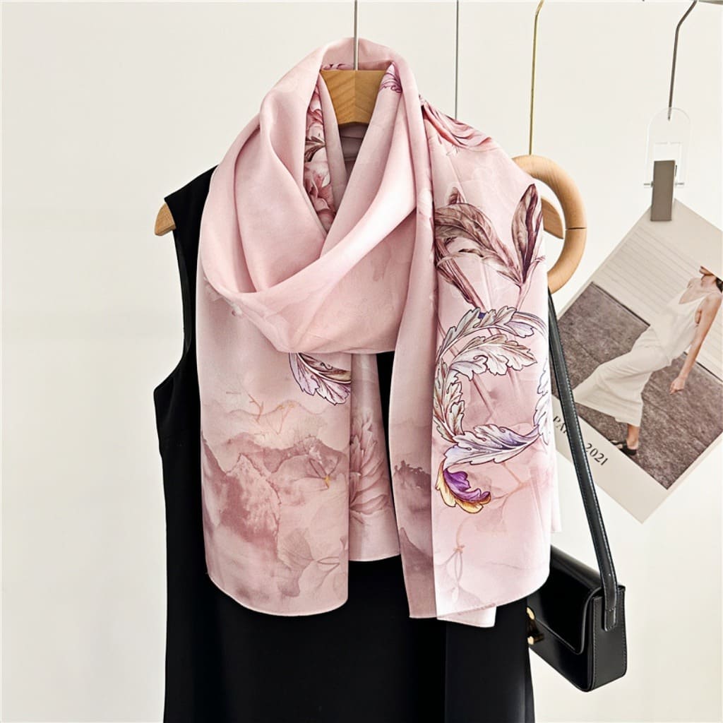 MaraSilk Pure Mulberry Silk Scarf - Oblong Crepe Satin MS602