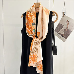 MaraSilk Pure Mulberry Silk Scarf - Oblong Crepe Satin MS602