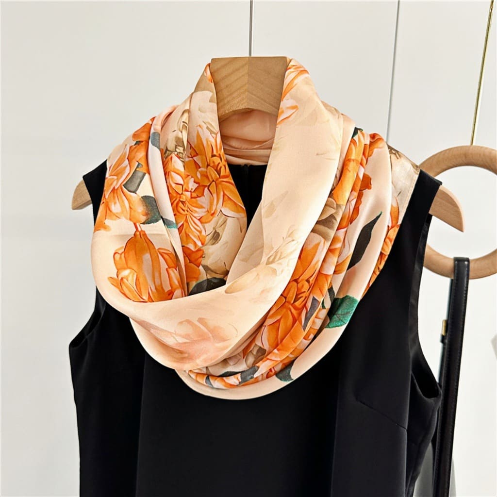 MaraSilk Pure Mulberry Silk Scarf - Oblong Crepe Satin MS602