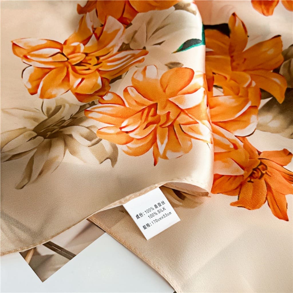 MaraSilk Pure Mulberry Silk Scarf - Oblong Crepe Satin MS602